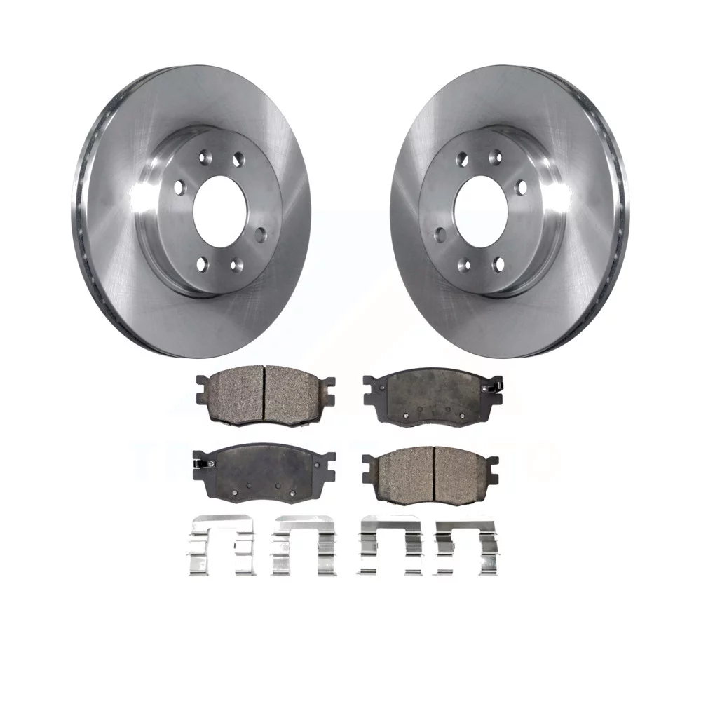 Transit Auto - Front Disc Brake Rotors And Ceramic Pads Kit For Hyundai Accent Kia Rio Rio5 K8T-100479
