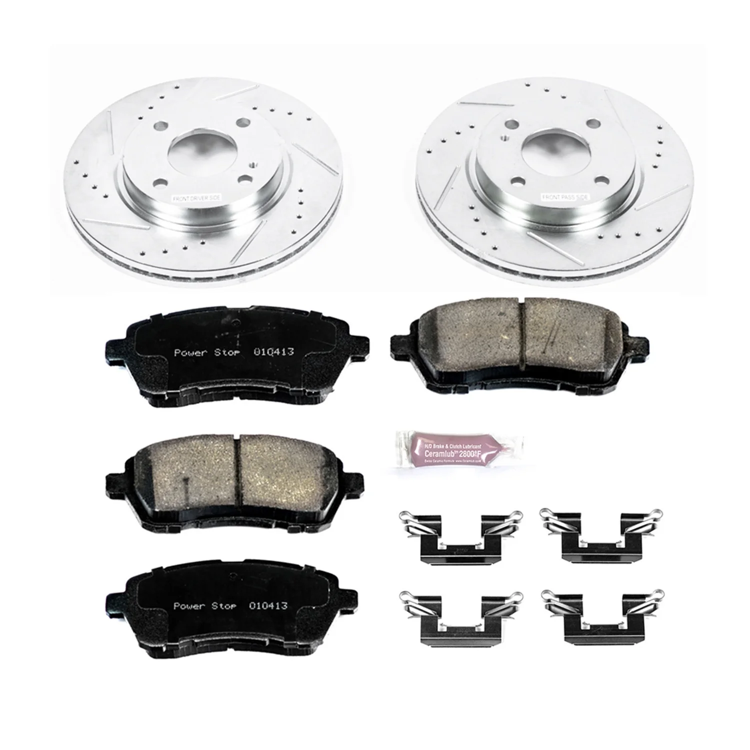Power Stop Front Ceramic Brake Pad and Drilled & Slotted Rotor Kit K5969