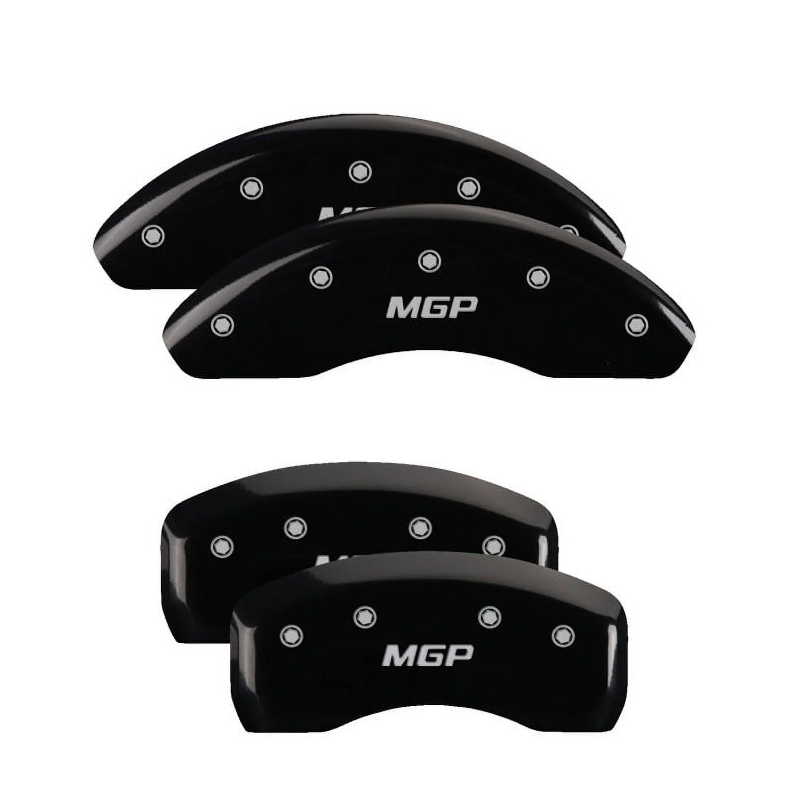 Mgp Caliper Covers 26222Smgpbk Mgp Black Powder Coat Finish, Silver Characters,