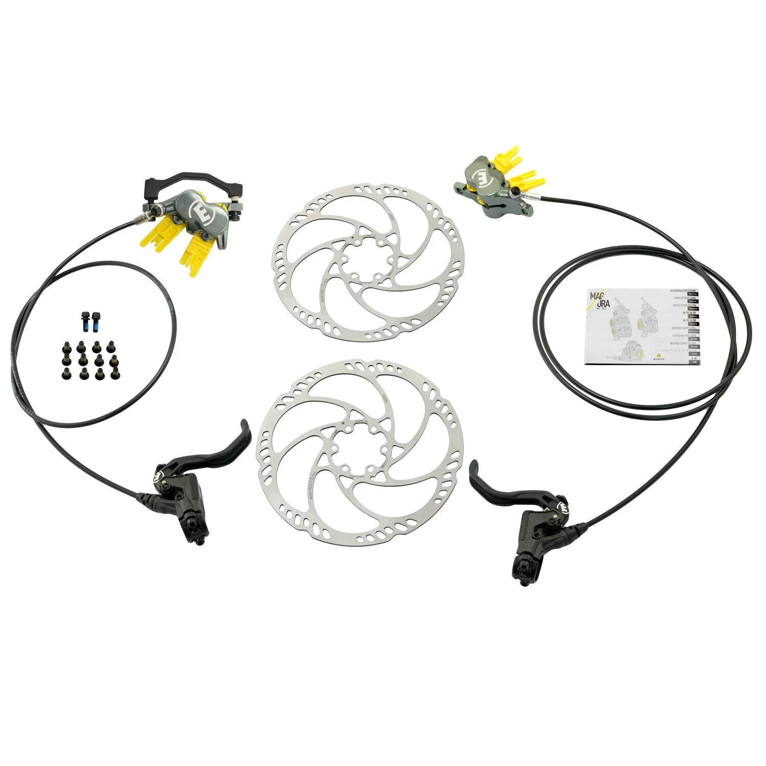 Magura MT7 Pro 4-Piston Post Mount Hydraulic Disc Brake Set w/ 180mm Rotor (F+R) #MG2558