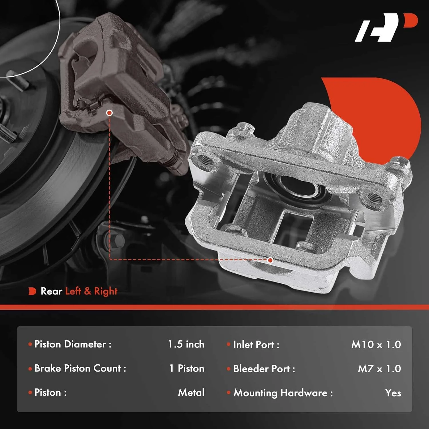 A-Premium Disc Brake Caliper Assembly with Bracket Compatible with Nissan Rogue Leaf 2011-2017 Rear Side 2-PC Set