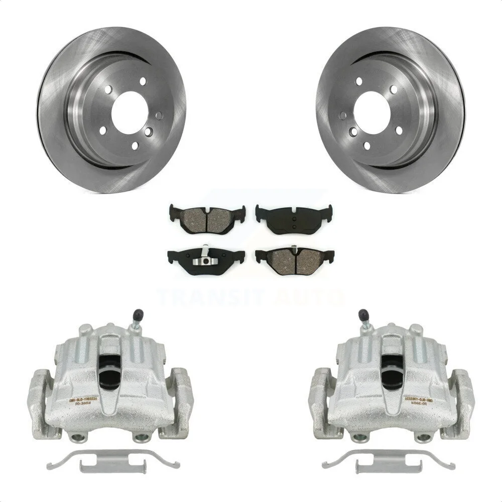 Transit Auto Rear Disc Brake Caliper Rotors And Semi-Metallic Pads Kit For BMW 328i xDrive X1 328xi 325xi KC8-100628S