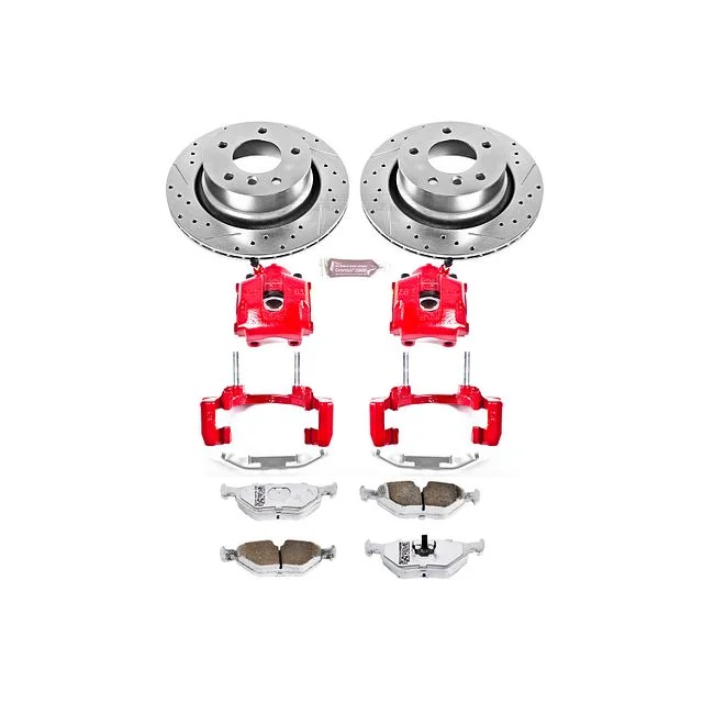 Power Stop Rear Street Warrior Brake Kit with Red Powder Coated Calipers KC962-26 Fits 2003 BMW Z4