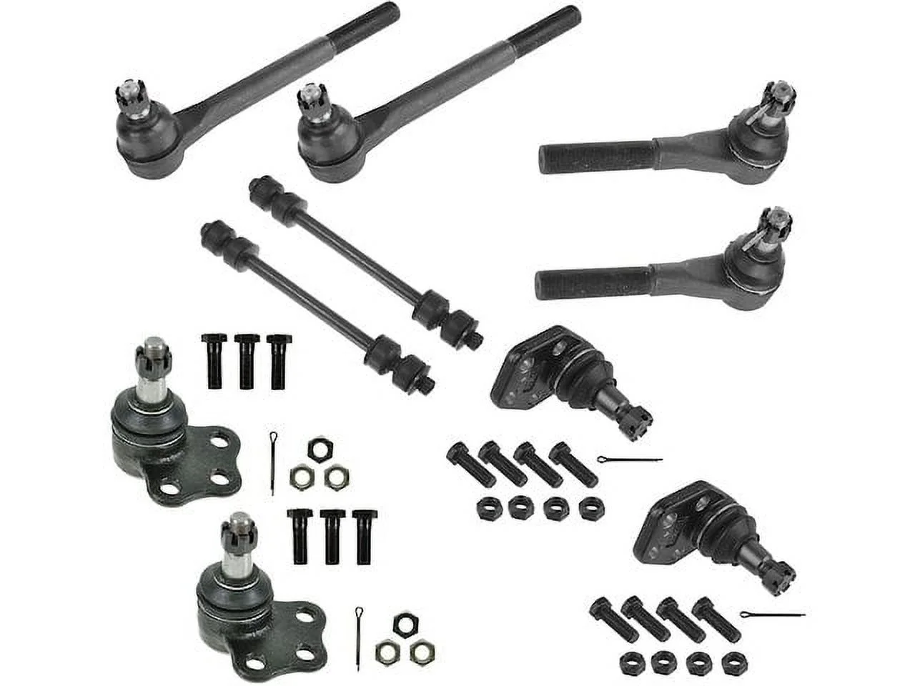 Front Ball Joint Sway Bar Link Tie Rod End Kit 10 Piece - Compatible with 2000 - 2002 Dodge Ram 2500 RWD 2001