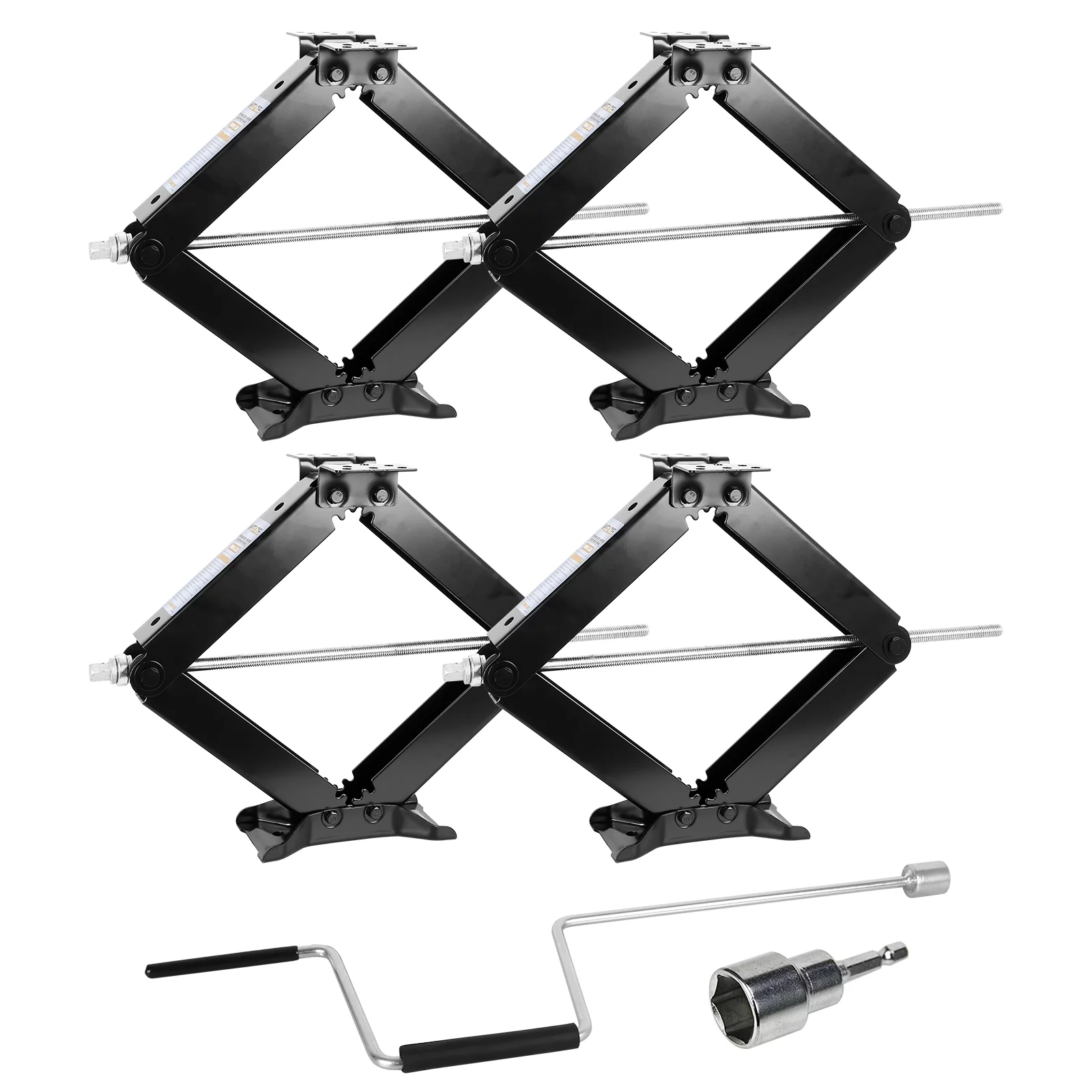 Weize 24in Camper RV Trailer Stabilizer Leveling Scissor Jacks with Handle, 9000lbs, Set of 4