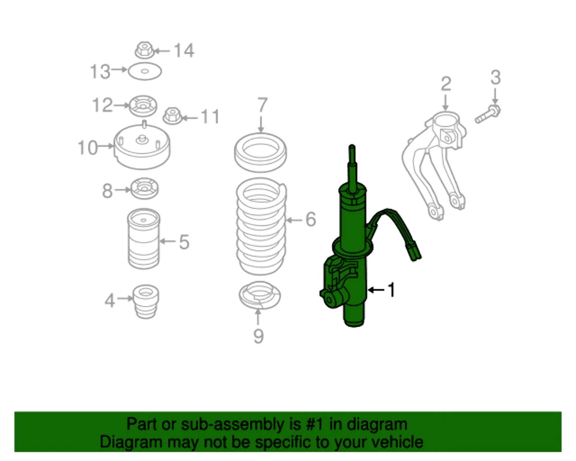 New Genuine BMW Left Front Spring Strut (2007-2010) OE 37116794533