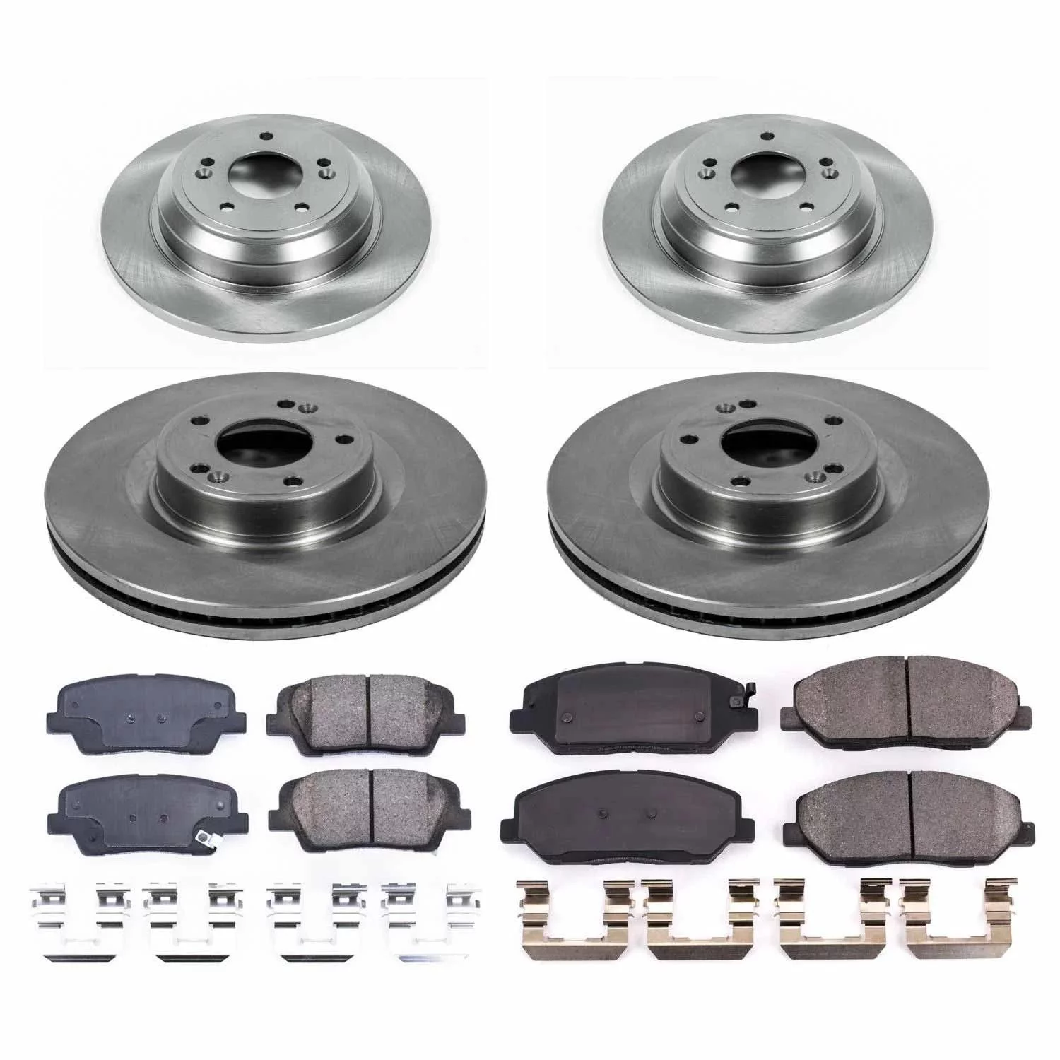 Power Stop Front and Rear Stock Replacement Brake Pad and Rotor Kit KOE5922 Fits 2009 Hyundai Genesis