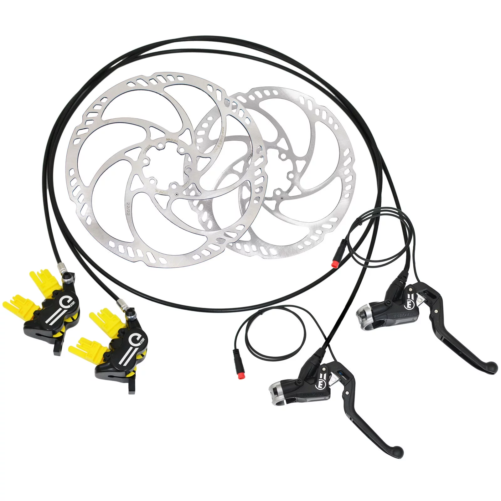 Magura MT5 eSTOP E-BIKE 4-Piston Hydraulic Disc Brake Set w/ 180&203mm Rotor #MG2748