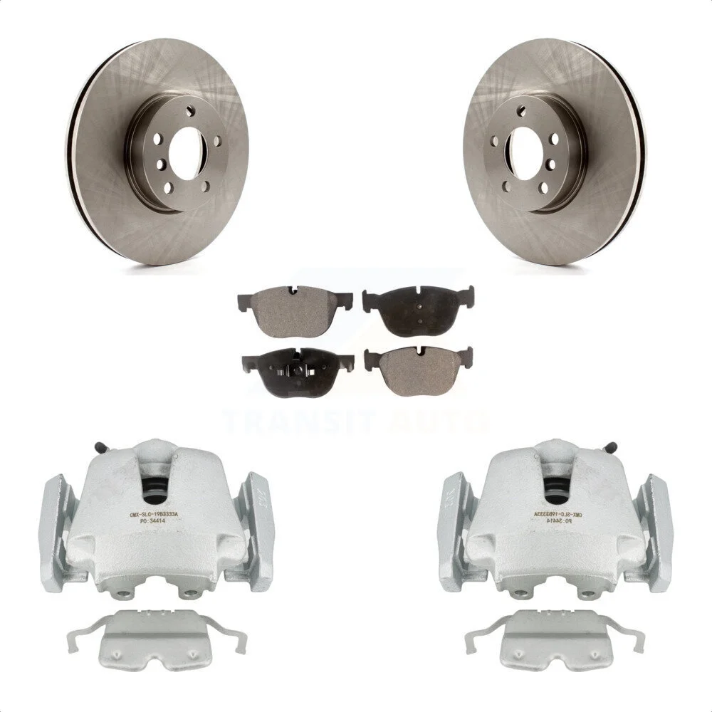 Transit Auto Front Disc Brake Caliper Rotors And Semi-Metallic Pads Kit For BMW X5 X6 KC8-100127P