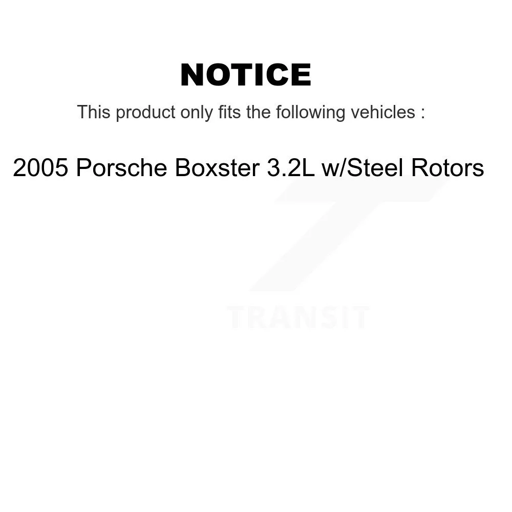 Mpulse Front Disc Brake Pads Wear Sensor (2 Pack) For 2005 Porsche Boxster 3.2L w Steel Rotors KSE-100390
