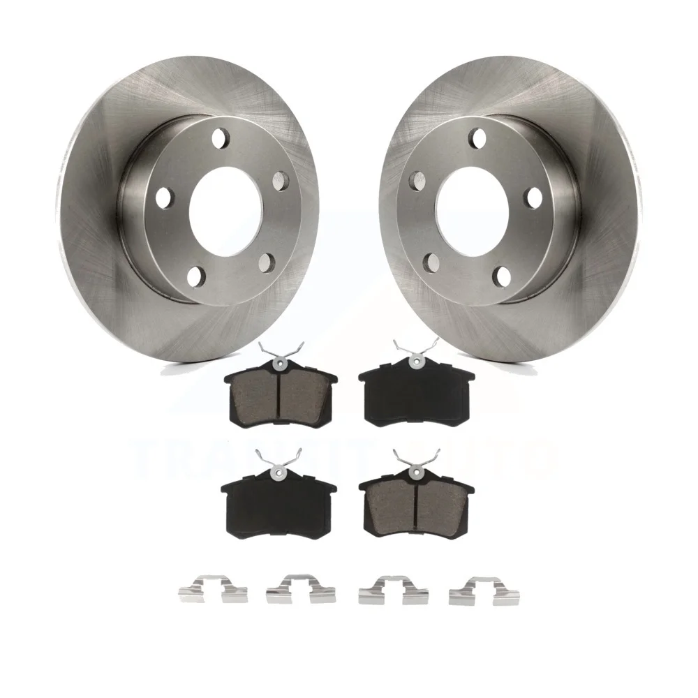 Transit Auto - Rear Disc Brake Rotors And Ceramic Pads Kit For Volkswagen Passat Audi A4 Quattro K8C-101976