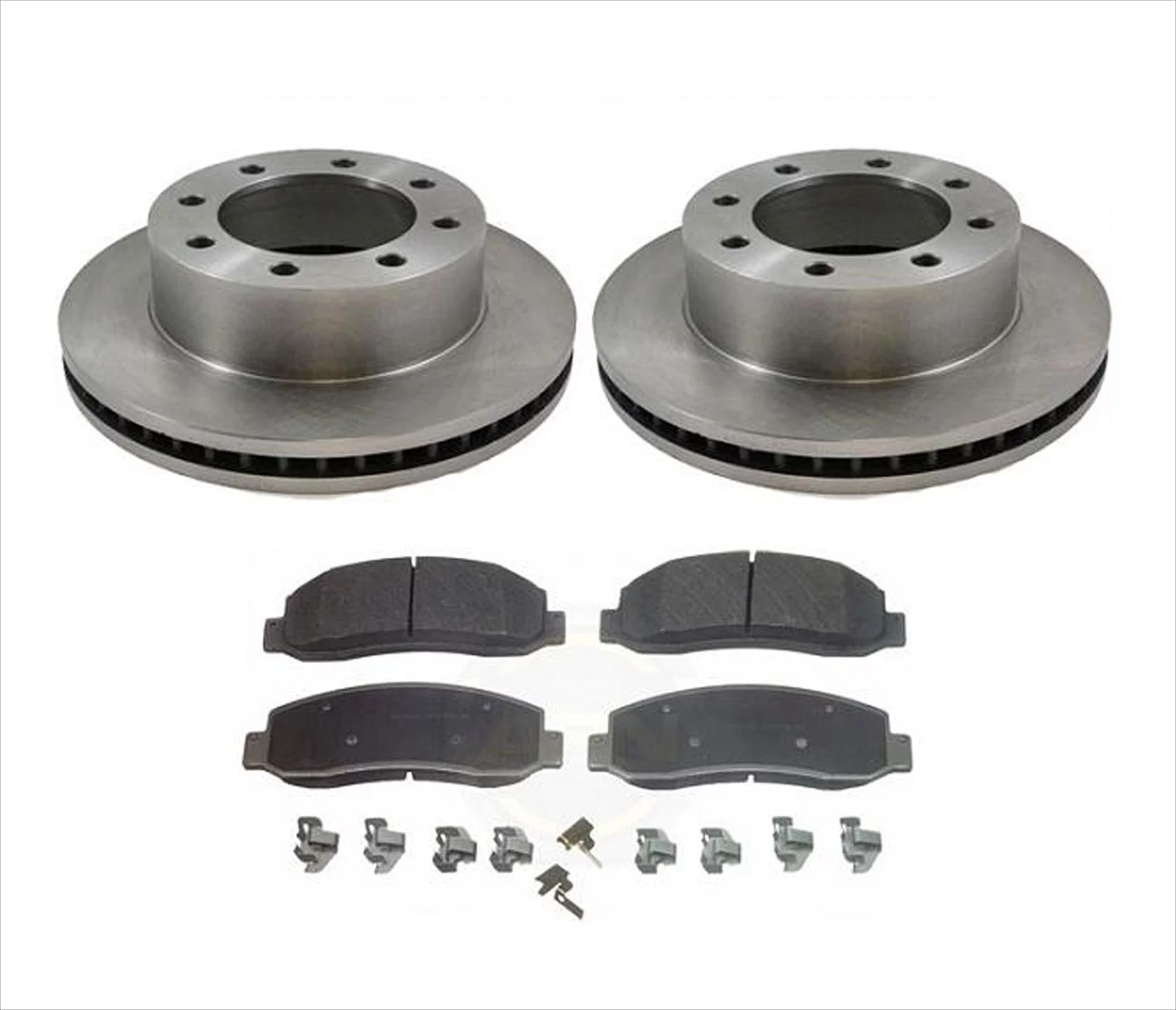 Front Brake Rotors & Brake Pads 11-12 F250 Single Rear Wheel Super 4 Wheel Drive