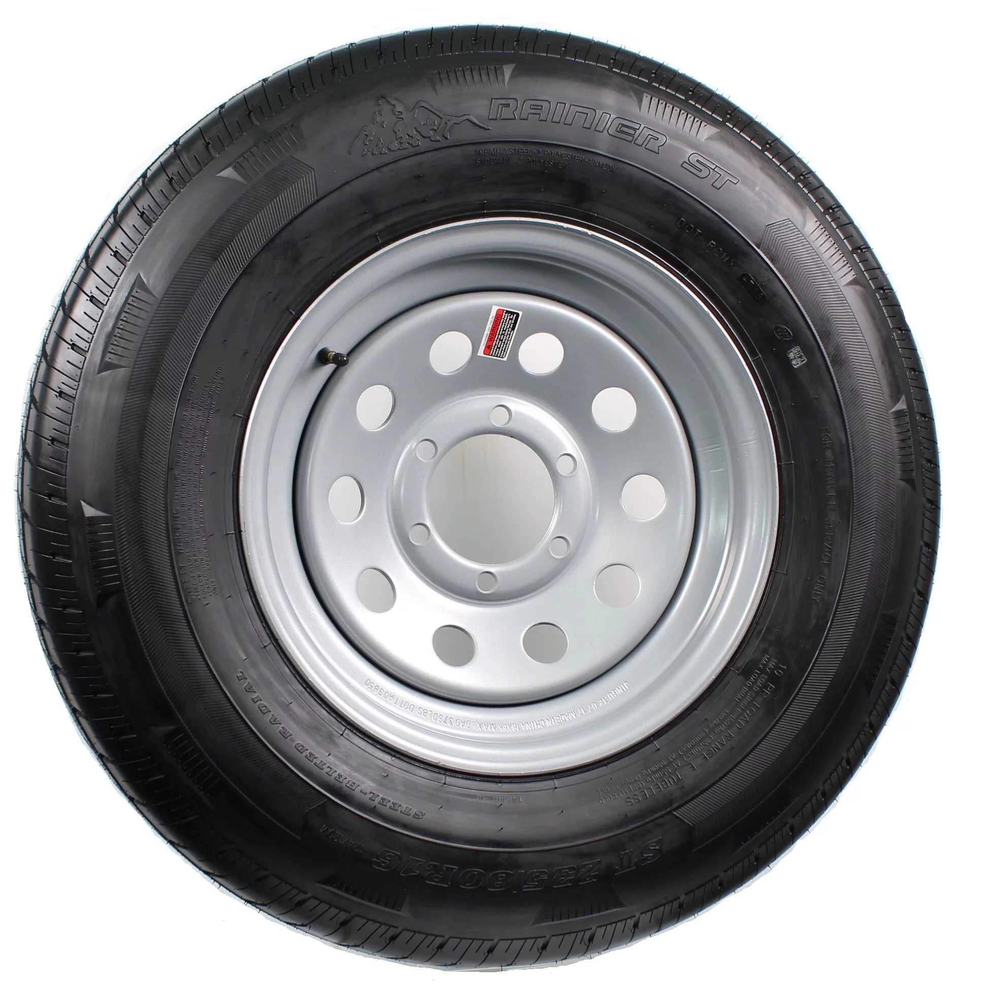 2-Pk Radial Trailer Tire Silver Rim ST235/80R16 LRE 6 Lug/5.5 Modular Wheel Rim