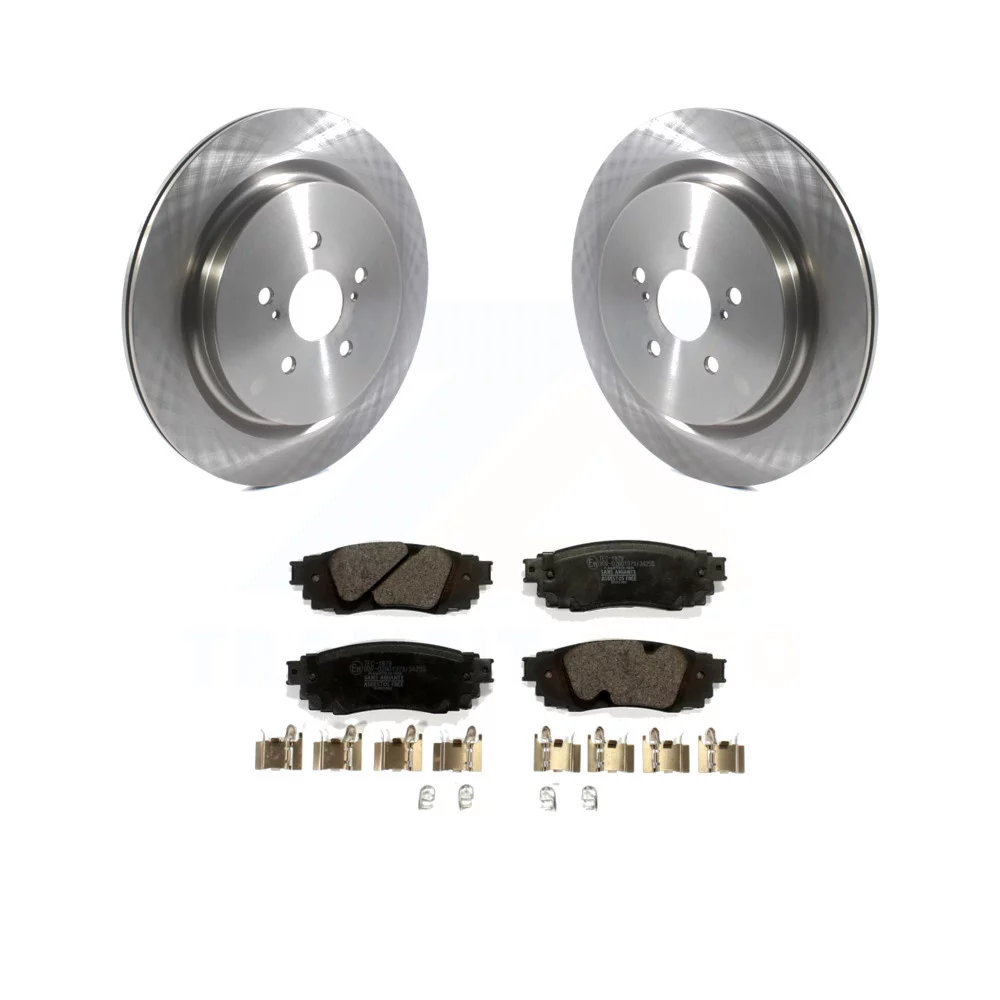 Transit Auto - Rear Disc Brake Rotors And Ceramic Pads Kit For Lexus RX350 RX450h RX350L RX450hL K8T-103162