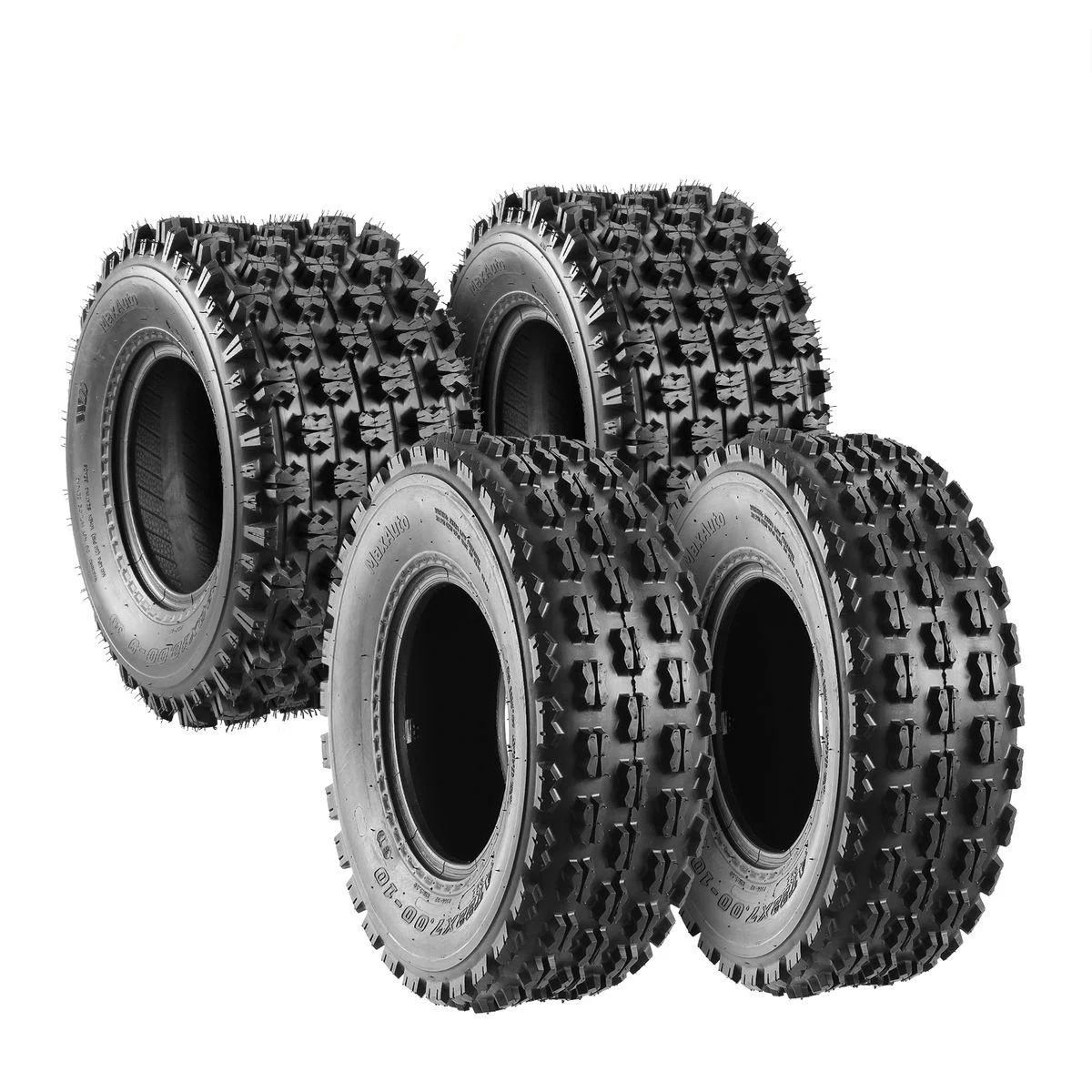 MaxAuto 22x7-10 Front & 20x10-9 Rear ATV Quad Tires Sport ATV UTV Tires, 4PR, Set of 4