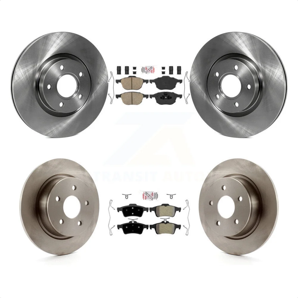 Transit Auto - Front Ceramic Rear Semi-Metallic Pads And Disc Brake Rotors Kit For Ford Escape C-Max K8A-102142