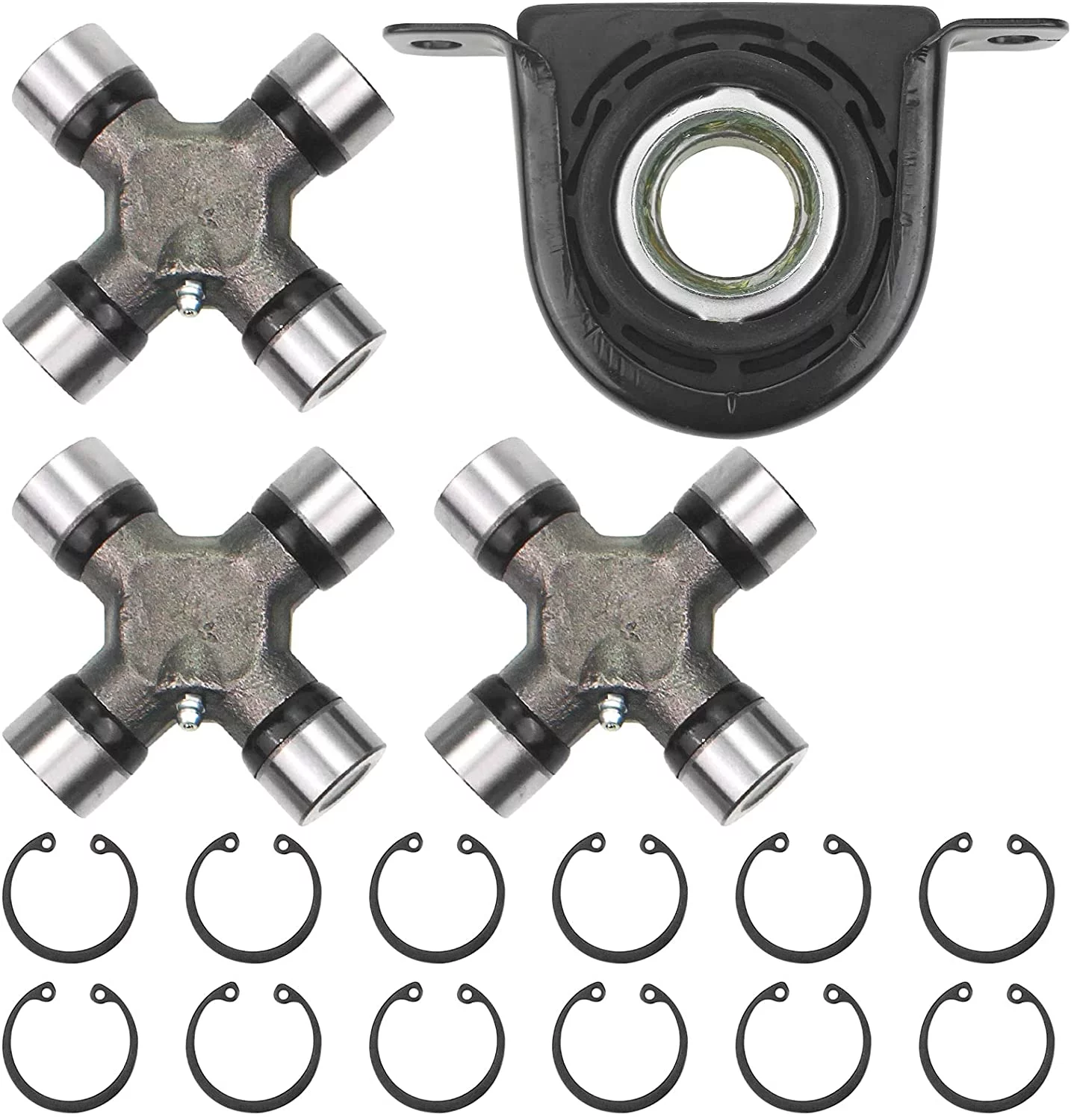 (4WD) Driveshaft Carrier Bearing and U Joint Kit for Ford F250 F350 Super Duty 1999-2010-Center Support Assembly