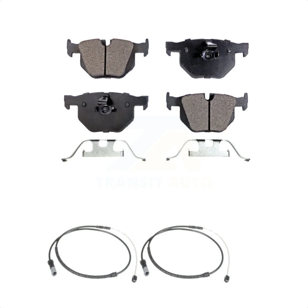 Transit Auto - Rear Ceramic Disc Brake Pads And Wear Sensors Kit For BMW X5 X6 KTW-101334