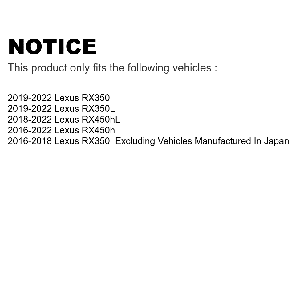 Transit Auto - Rear Disc Brake Rotors And Ceramic Pads Kit For Lexus RX350 RX450h RX350L RX450hL K8T-103162