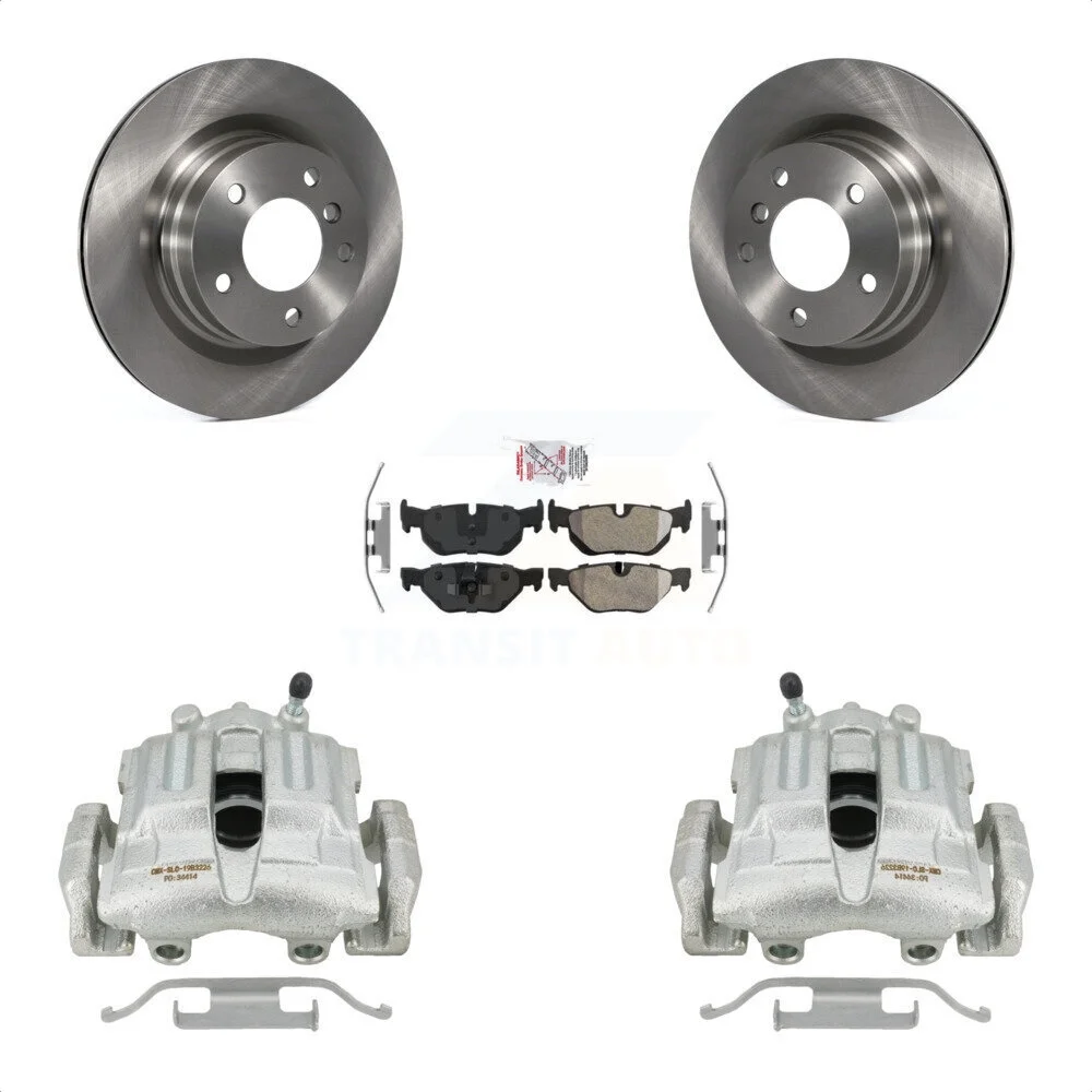 Transit Auto Rear Disc Brake Caliper Rotors And Semi-Metallic Pads Kit For BMW 328i 325i 323i KC8-100695N