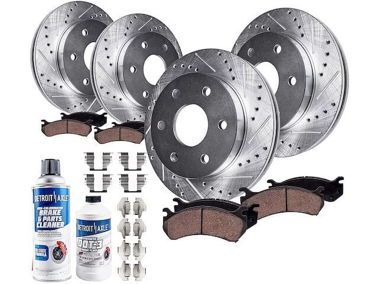 Front and Rear Brake Pad and Rotor Kit - Compatible with 2014 - 2018 GMC Sierra 1500 2015 2016 2017