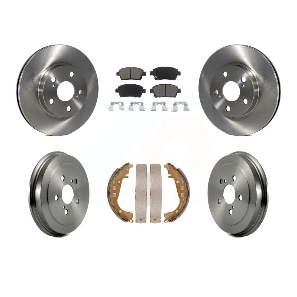 Transit Auto - Front Rear Disc Brake Rotors Ceramic Pads And Drum Kit For 2004-2008 Toyota Prius K8C-102600
