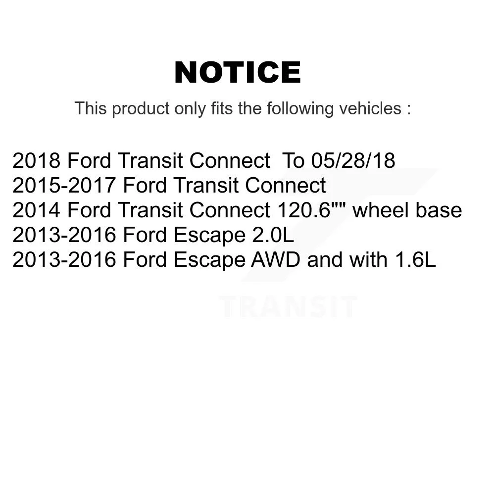 Transit Auto - Front Ceramic Rear Semi-Metallic Pads And Disc Brake Rotors Kit For Ford Escape Connect K8A-102719