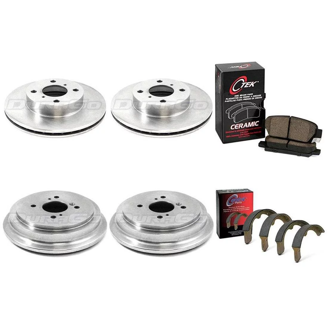 Fits 2002-2003 Suzuki Aerio Brake Rotors & Ceramic Pads + Brake Drums & Shoes