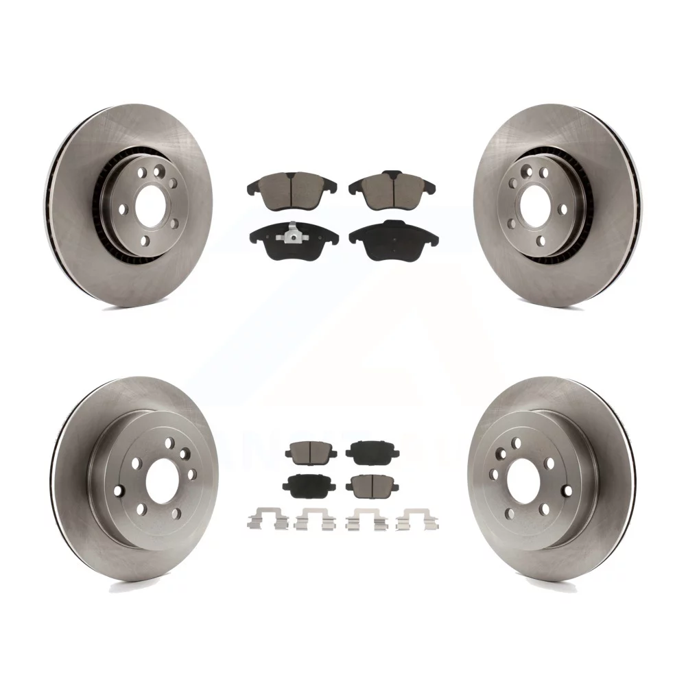 Transit Auto - Front Rear Disc Brake Rotors And Ceramic Pads Kit For 2008-2011 Land Rover LR2 K8C-101014