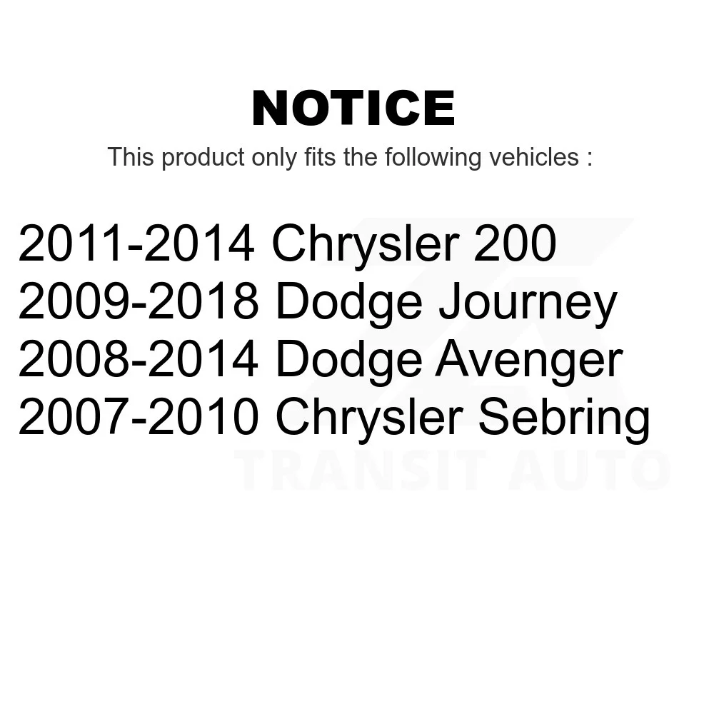 Front Lower Rearward Suspension Control Arm Bushing TOR-K201185 For Dodge Journey Chrysler Avenger 200 Sebring
