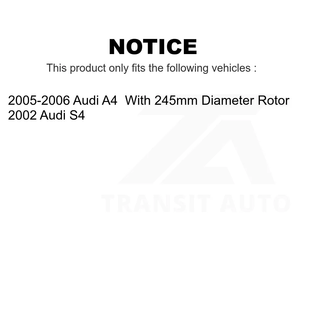 Transit Auto - Rear Disc Brake Rotors And Semi-Metallic Pads Kit For Audi A4 S4 K8A-100708
