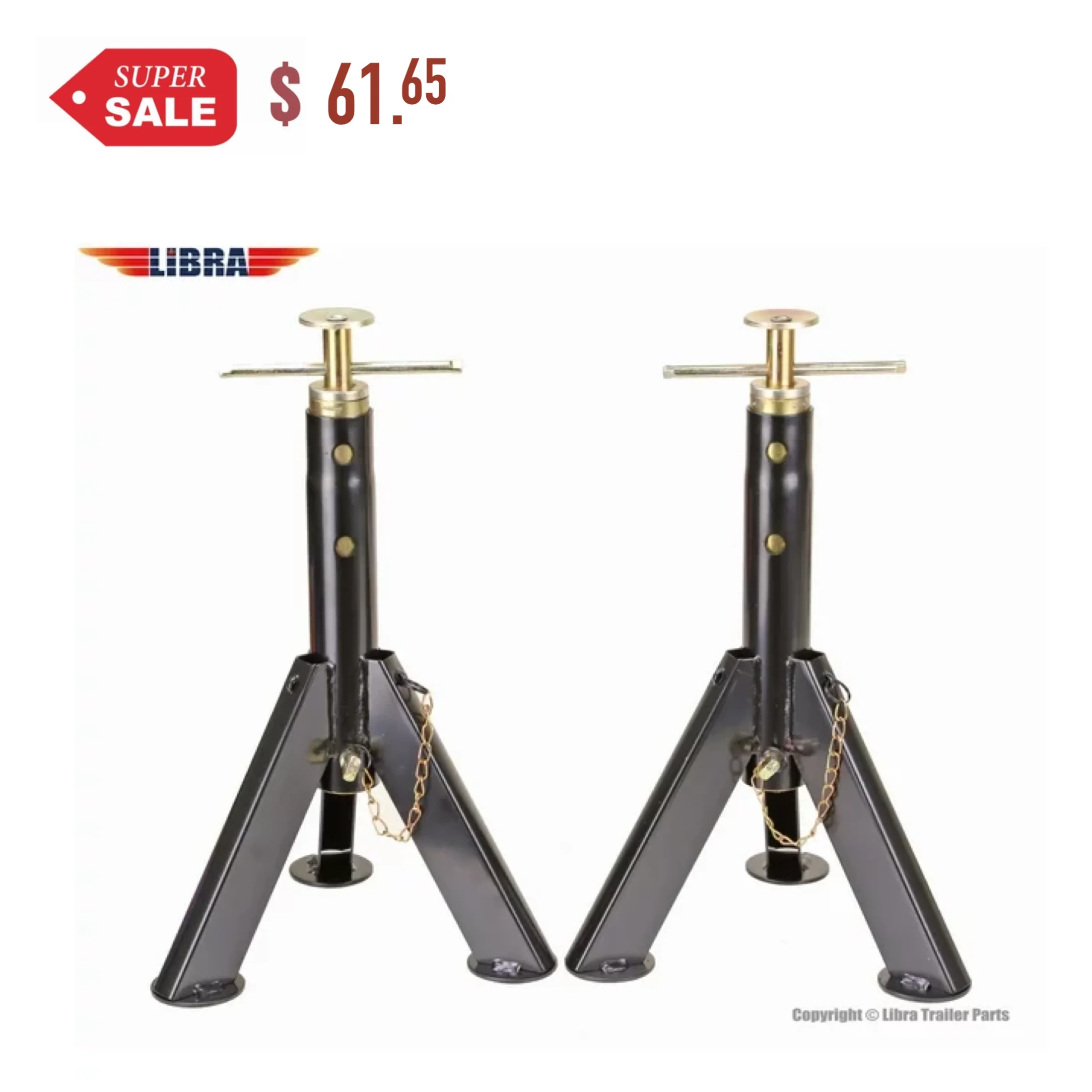 Set of 2 LIBRA HD Telescopic RV Stabilizer Jacks Stand 6000lbs Adjust 16