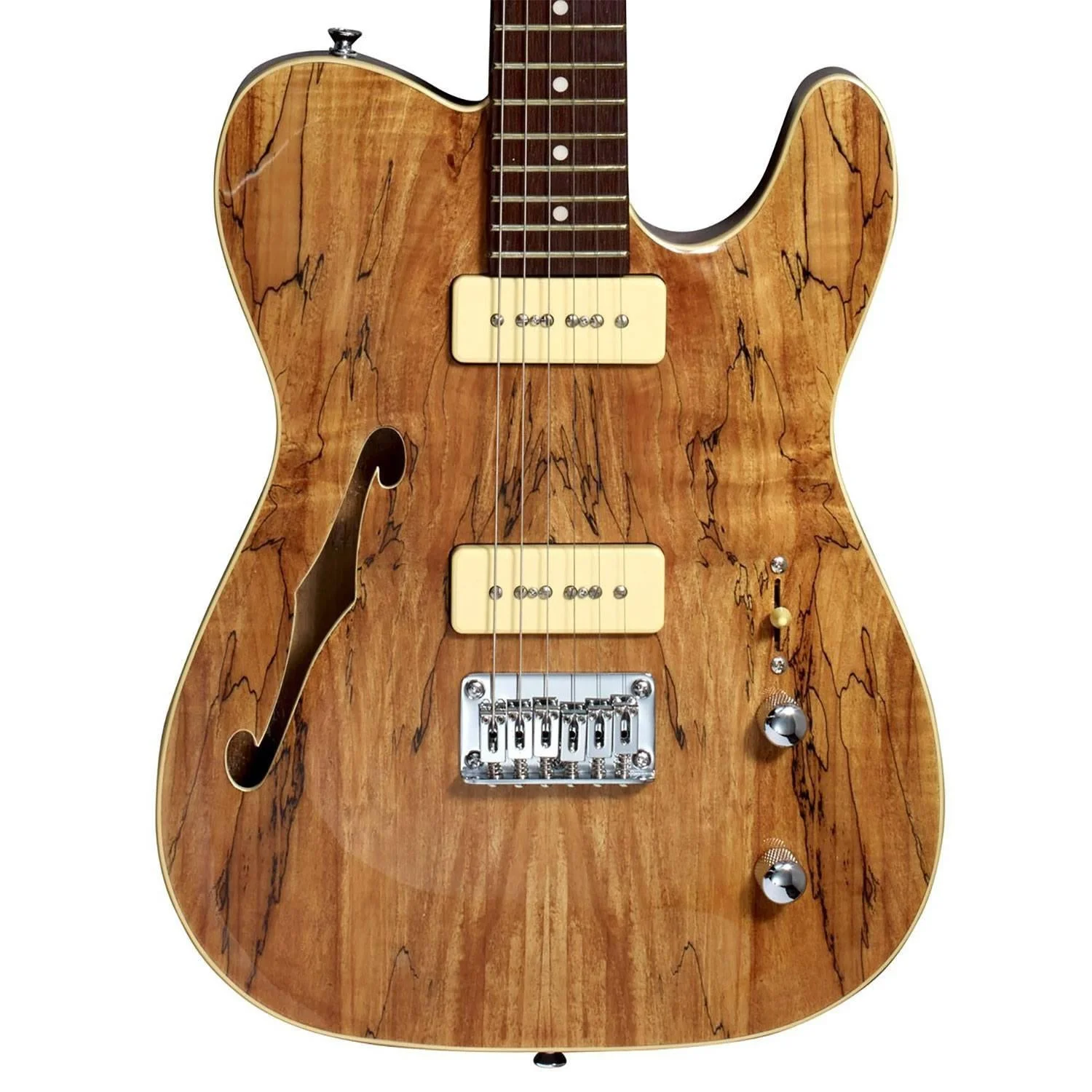 Michael Kelly 59 Thinline Semi-Hollow Electric Guitar (Spalted Maple)