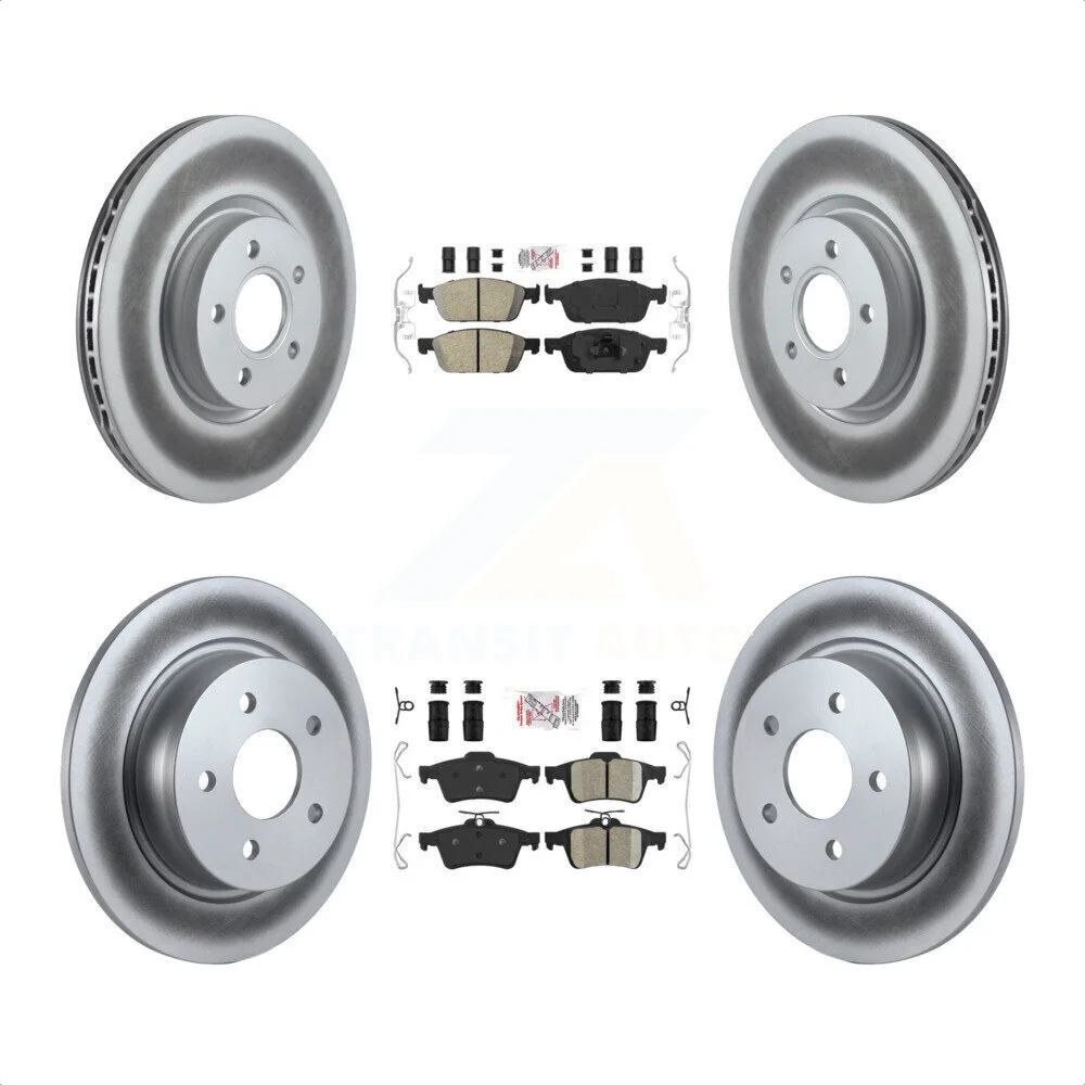Transit Auto - Front Rear Ceramic Pads And Coated Disc Brake Rotors Kit For Ford Escape Connect KGA-102458