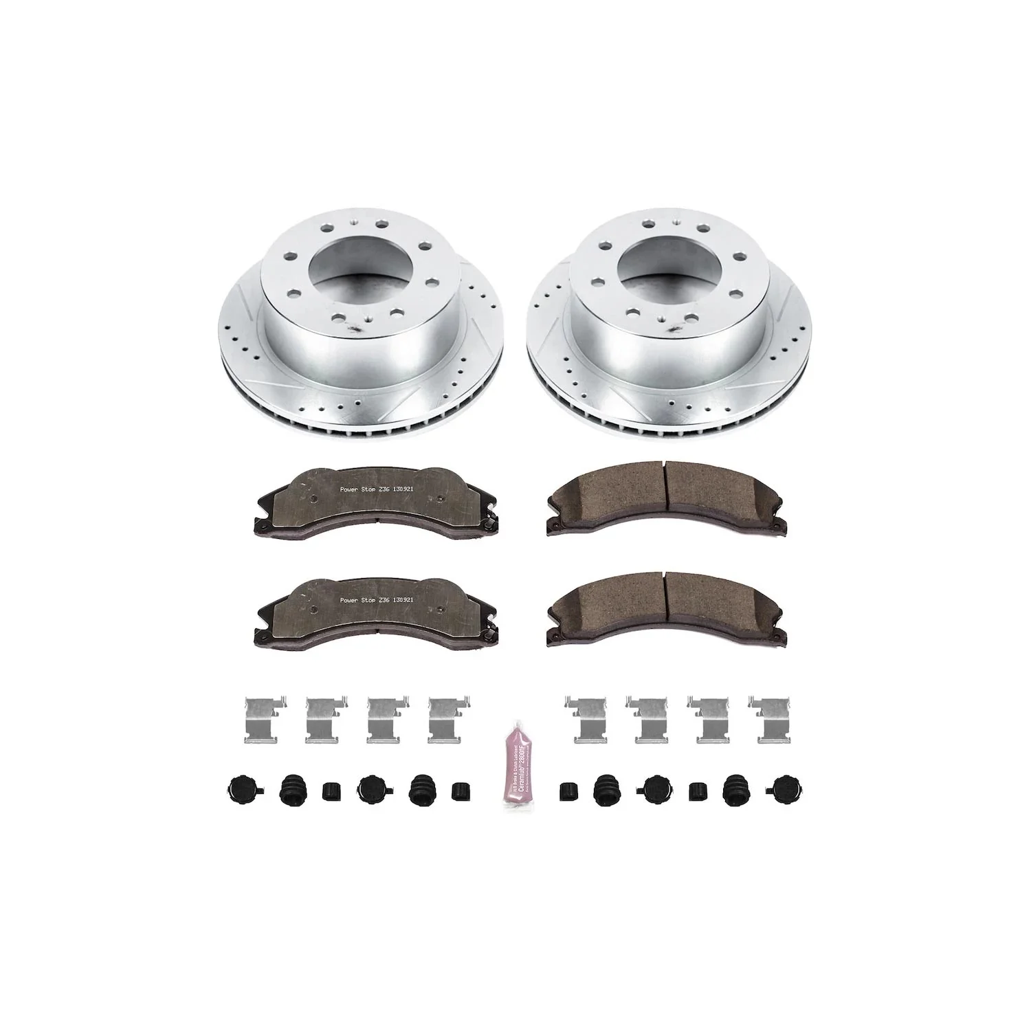 Power Stop Front Brake Kit with Drilled & Slotted Rotors and Ceramic Brake Pads KC1866