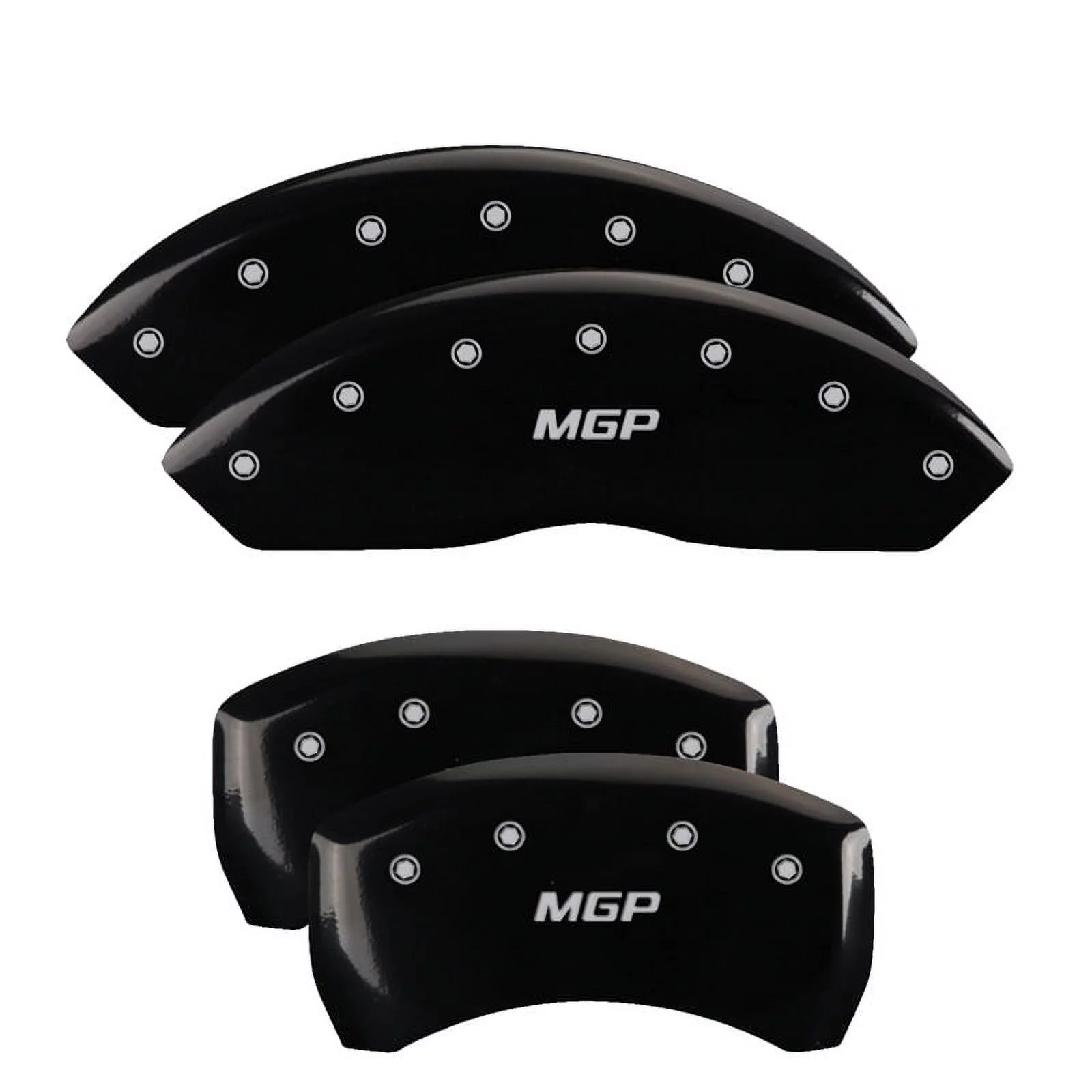 Mgp Caliper Covers 21197Smgpbk Mgp Black Powder Coat Finish, Silver Characters,
