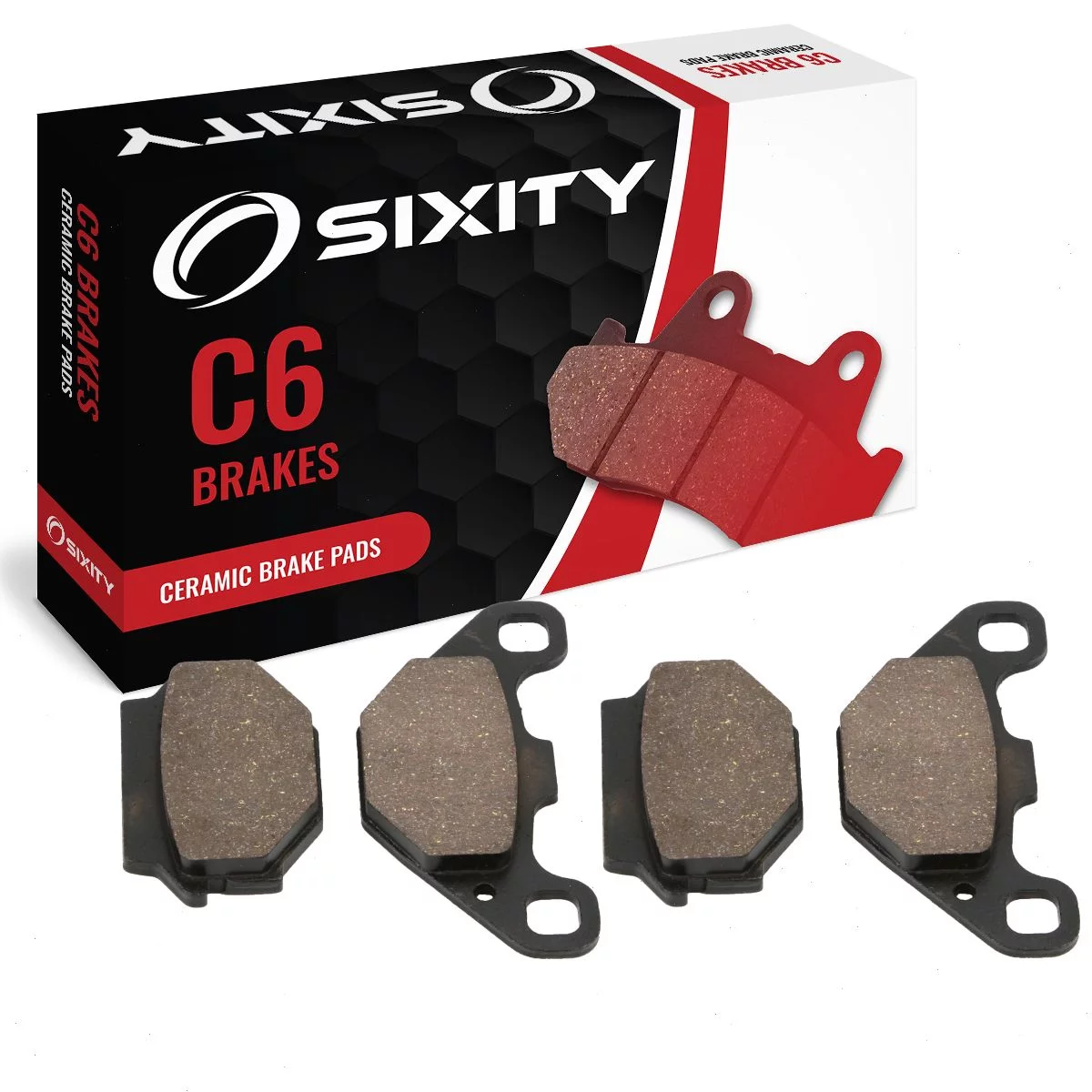 Sixity C6 Front Rear Ceramic Brake Pads compatible with KTM 250 MX Brembo Calipers 1990 Complete Set