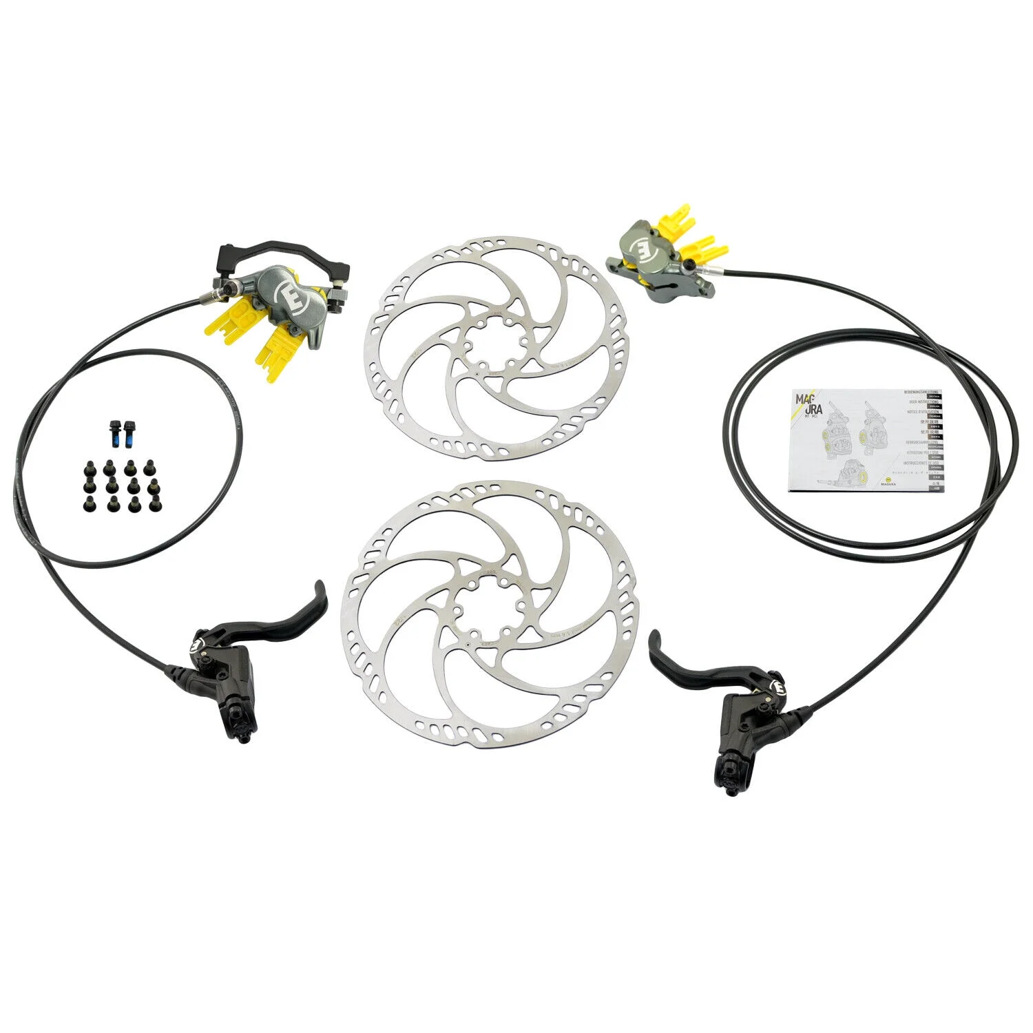 Magura MT7 Pro 4-Piston Post Mount Hydraulic Disc Brake Set w/ 203mm Rotor (F+R) #MG2559