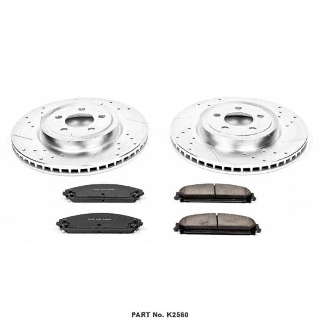 Power Stop Brake Kit with Drilled & Slotted Rotors and Ceramic Brake Pads K2560