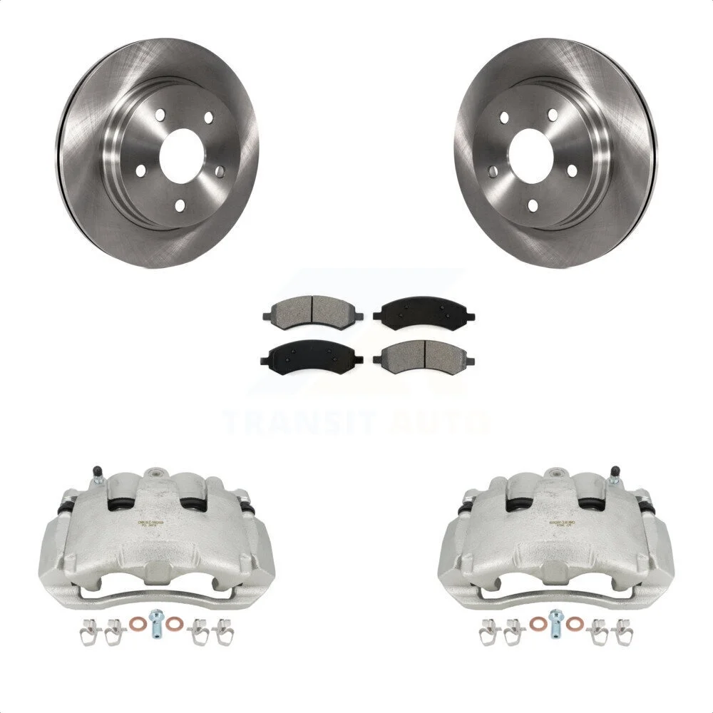 Transit Auto Front Disc Brake Caliper Rotors And Semi-Metallic Pads Kit For Dodge Ram 1500 KC8-100257S