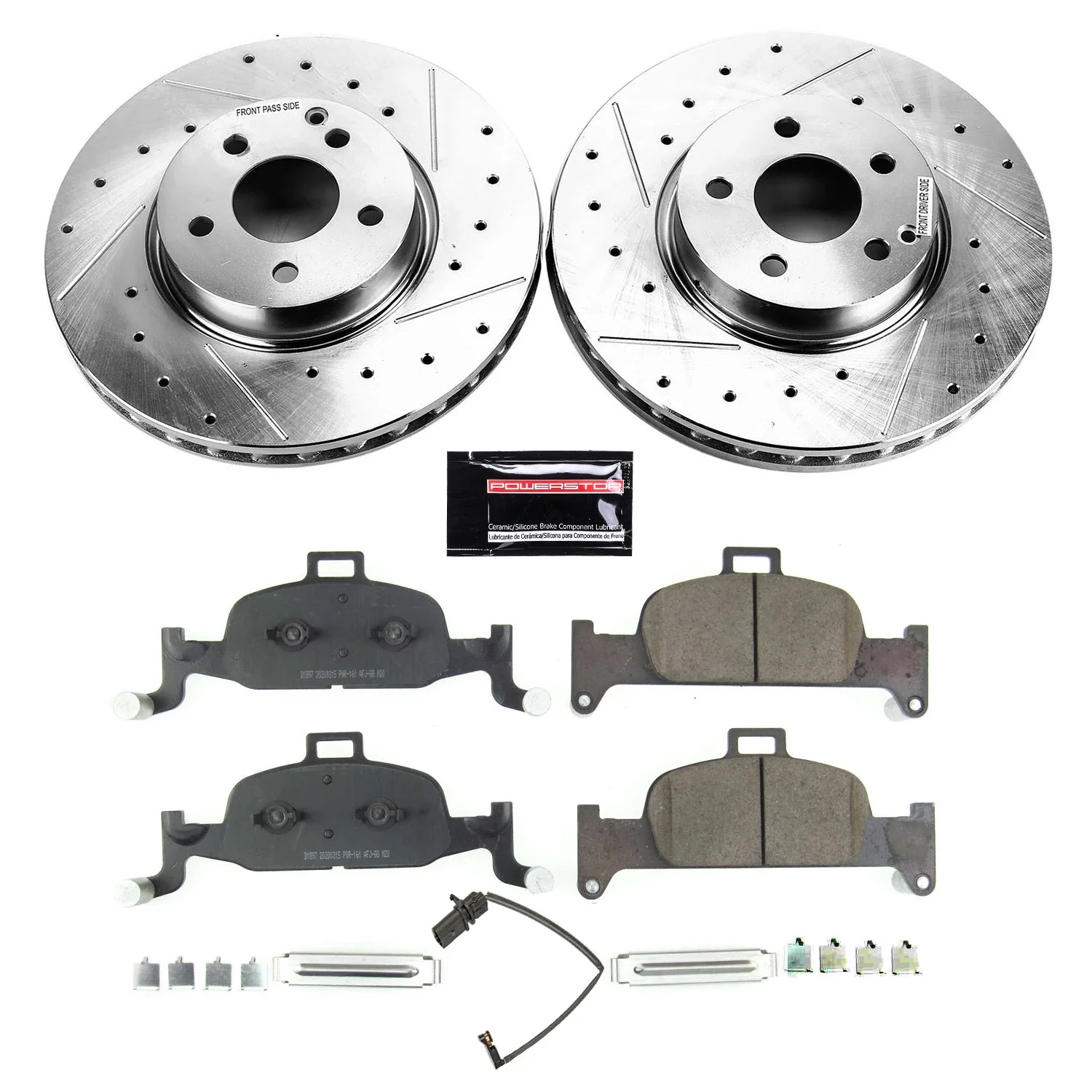 Power Stop Front Ceramic Brake Pad and Drilled & Slotted Rotor Kit K7648