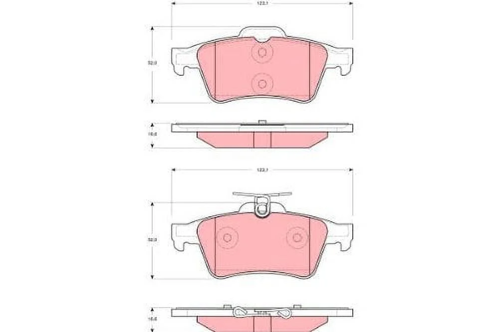 TRW TPC1095A Premium Ceramic Rear Disc Brake Pad Set Fits select: 2004-2006 MAZDA 3, 2013-2014 FORD FOCUS ST