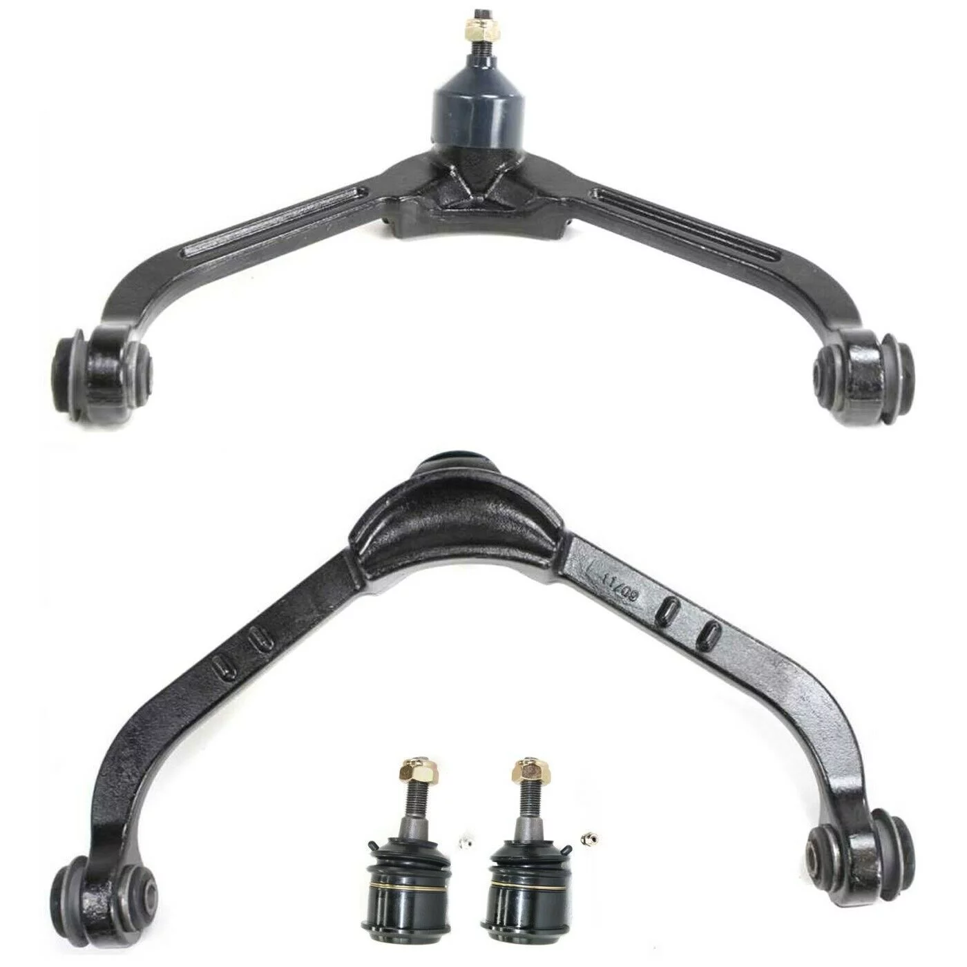 4-pc Set 2 Upper Control Arms & 2 Lower Ball Joints For Jeep 2002-2007 Liberty