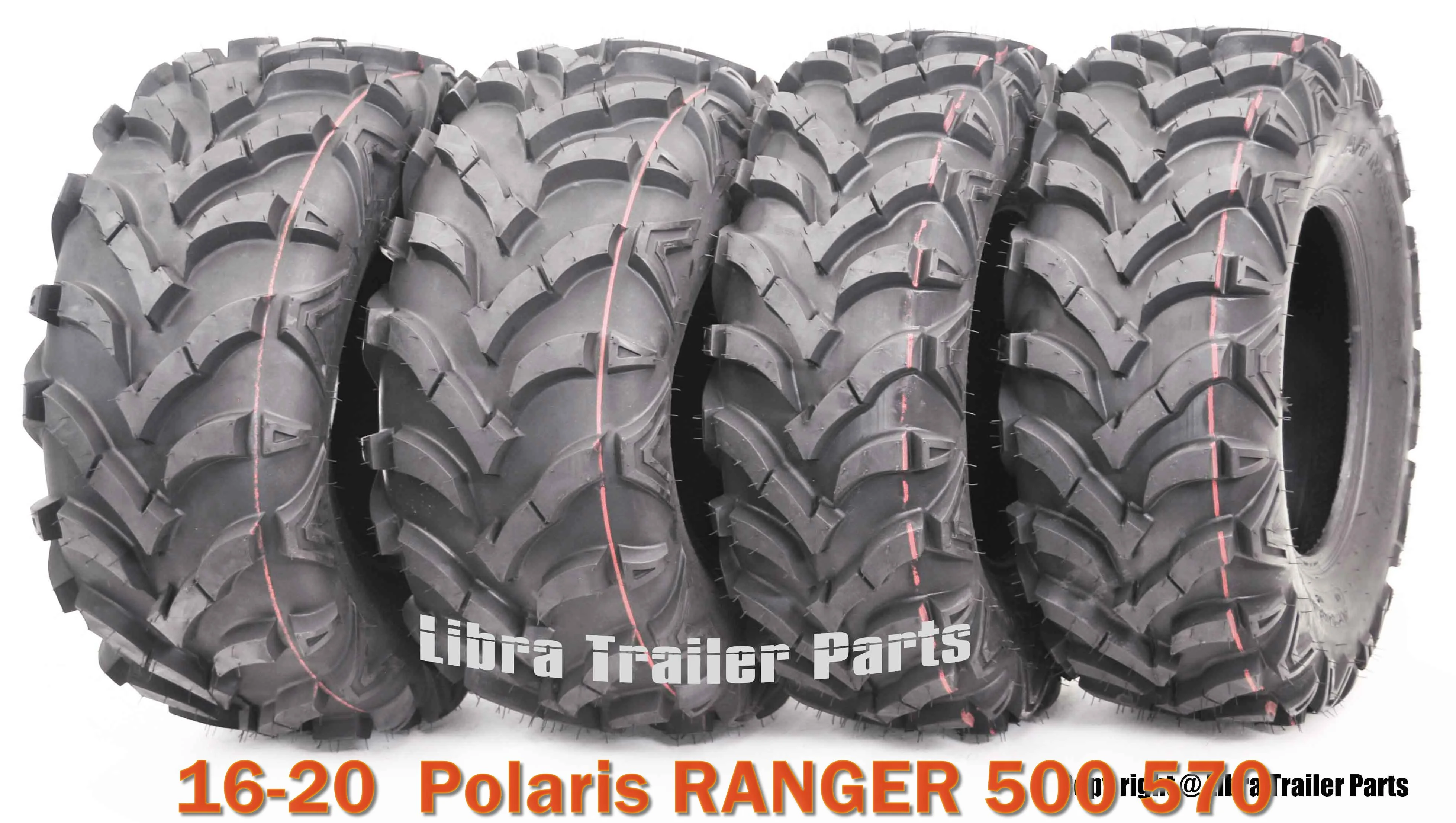 25X8X12 & 25X10X12 Set 4 ATV Solid Mud Tires fit 16-20 Polaris RANGER 500 570