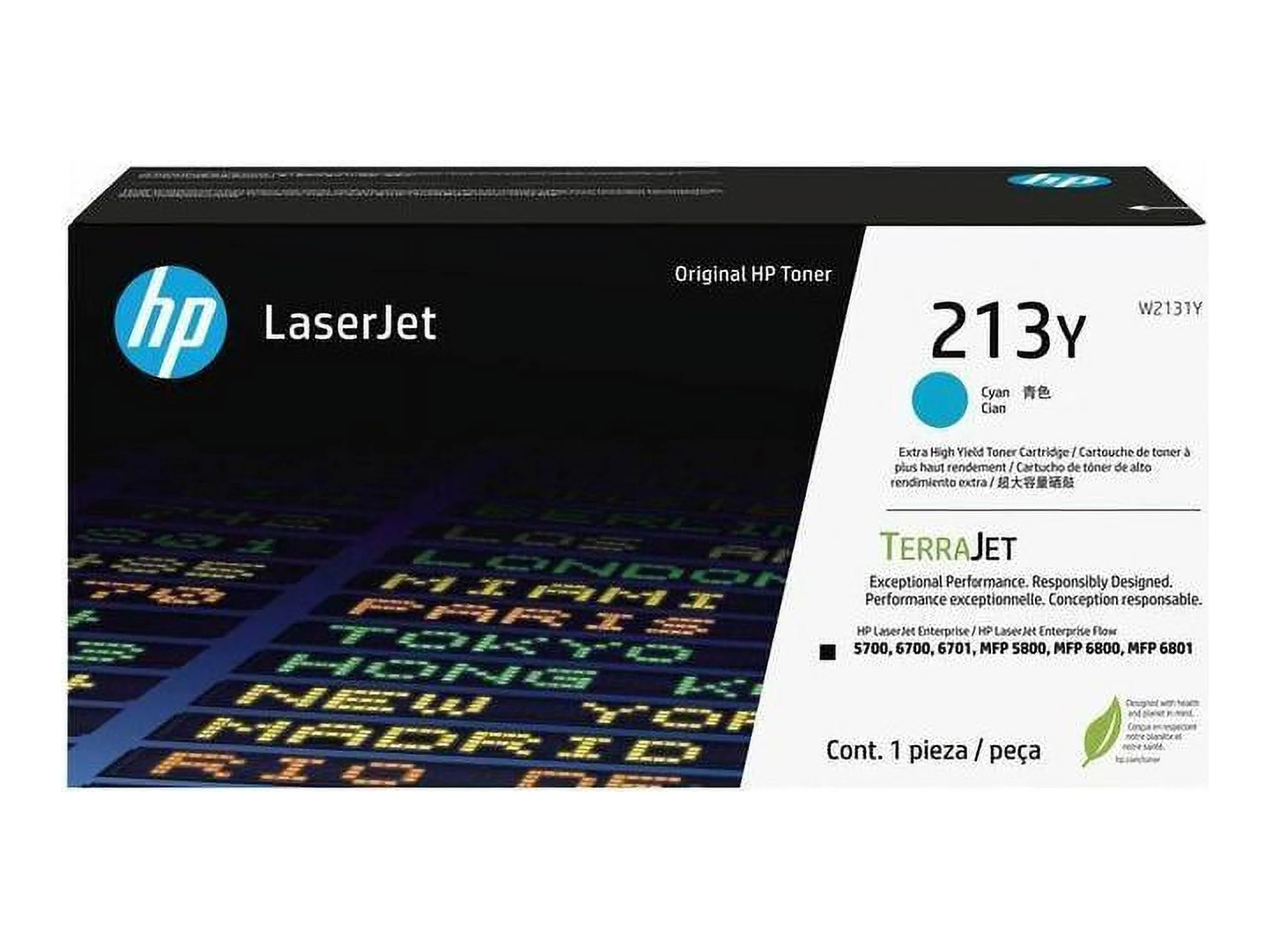 HP 213Y W2131Y Extra High-Yield Cyan Original LaserJet Toner Cartridge