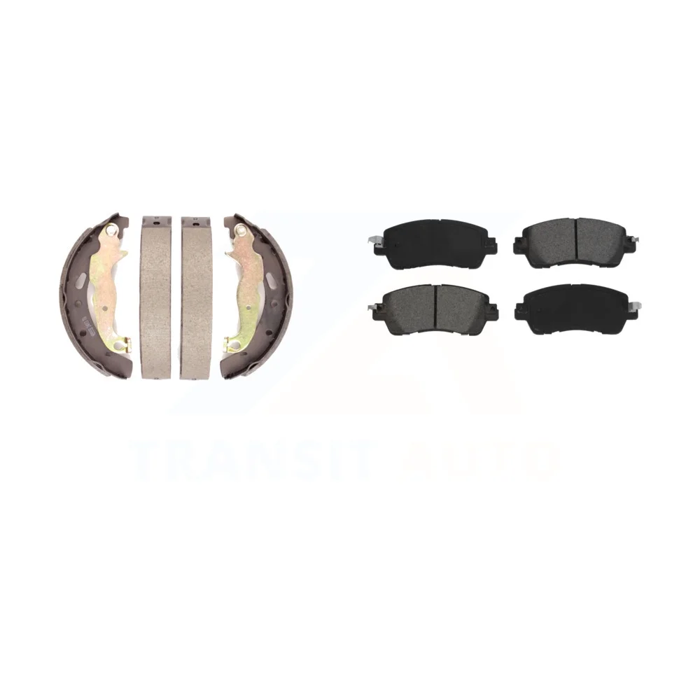 Transit Auto - Front Rear Semi-Metallic Brake Pads And Drum Shoes Kit For Toyota Yaris iA Scion KSN-100848