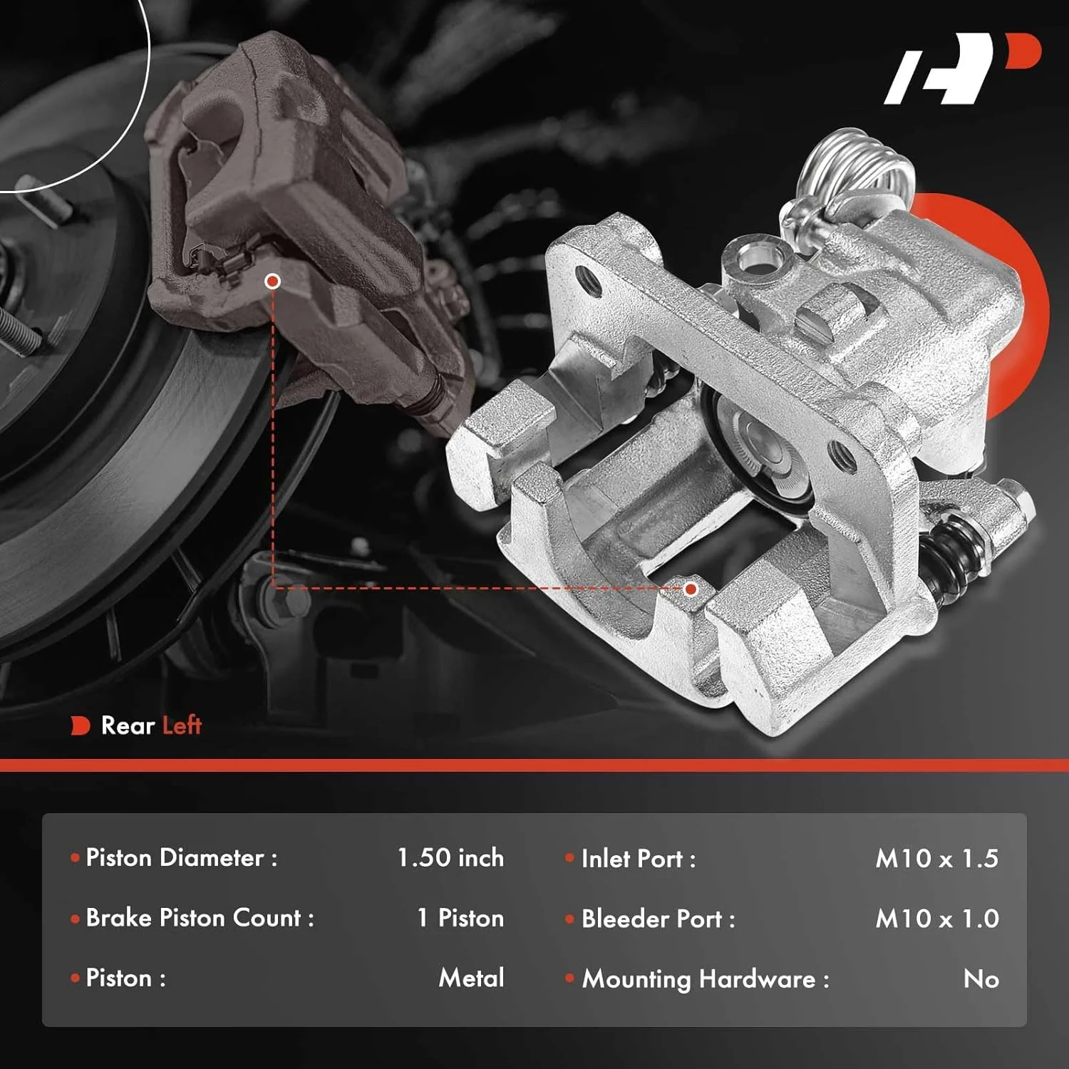 A-Premium Disc Brake Caliper Assembly with Bracket Compatible with Ford Mustang 1999-2004 Rear Left Driver Side