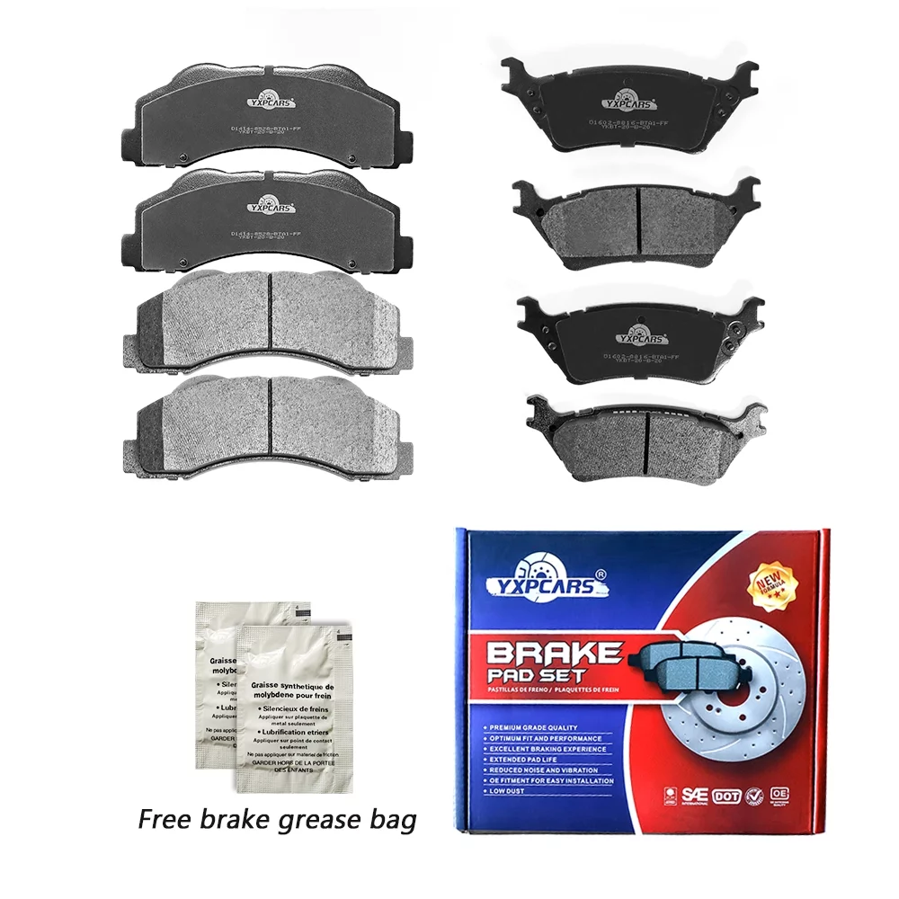 Front & Rear Ceramic Disc Brake Pads for 2012 2013 2014 2015 2016 2017 Ford F150