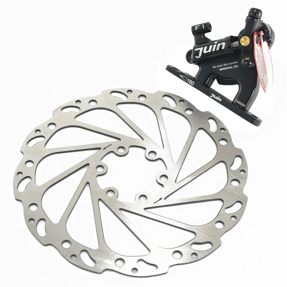 JUIN TECH F1 Hydraulic Flat mount Road CX Disc Brake set 160mm w/ Rotor, Black #JT1909