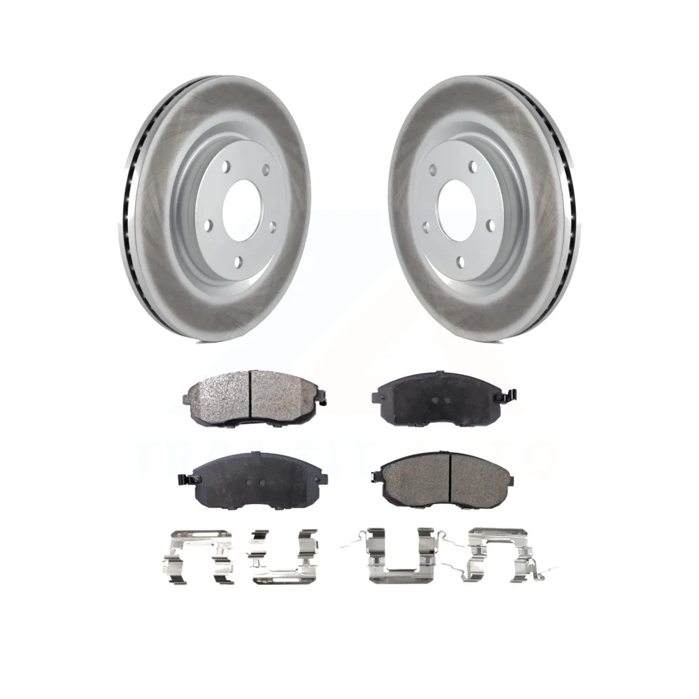 Transit Auto - Front Coated Disc Brake Rotors And Ceramic Pads Kit For Nissan Sentra Juke KGT-100478